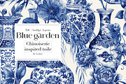 Chinoiserie Inspired Toile Patterns, a Pattern Graphic by LEAFure (Thumbnail 1 of 9)