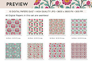 Pink & Aqua Boho Floral Designs, a Pattern Graphic by Maishop (Thumbnail 4 of 4)