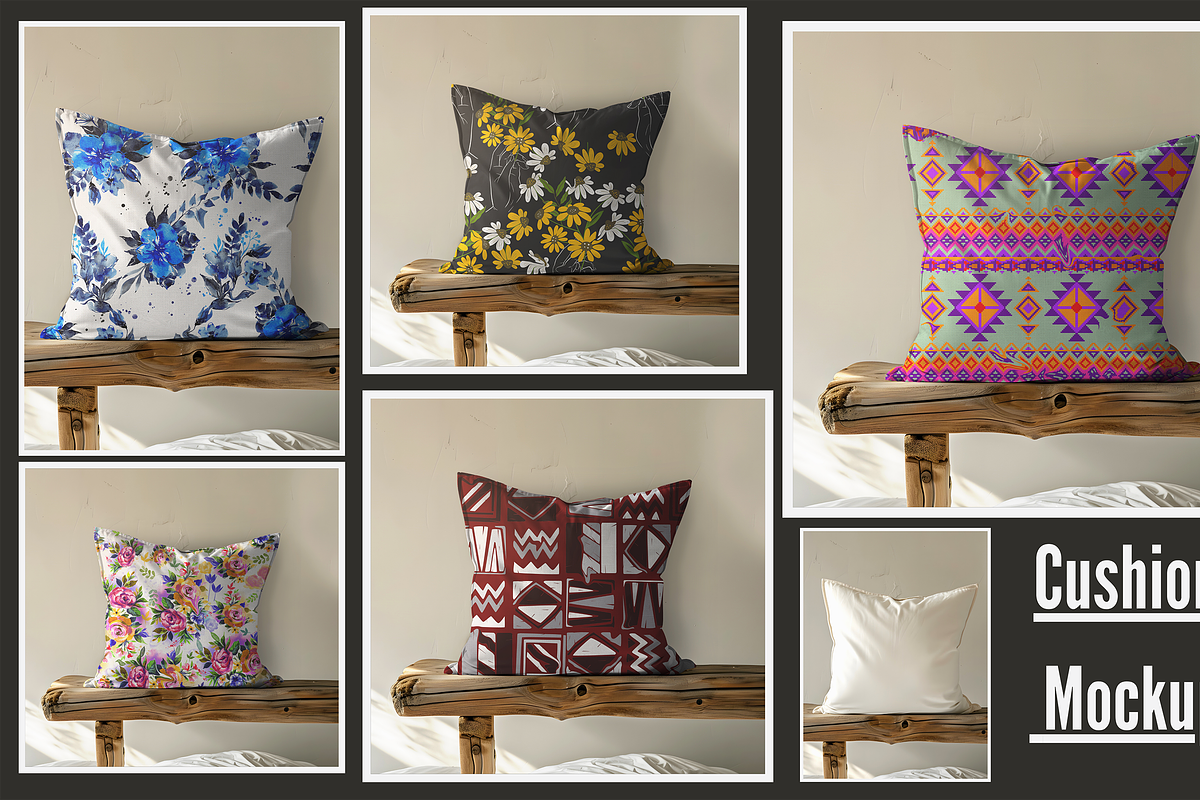 Cushion Mock-up / Wooden Table  Psd, a Product Mockup by Nora Gad (Photo 1 of 11)