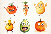 Funny Fruits & Vegetables Clipart, an Illustration by Dream Creation (Thumbnail 4 of 6)