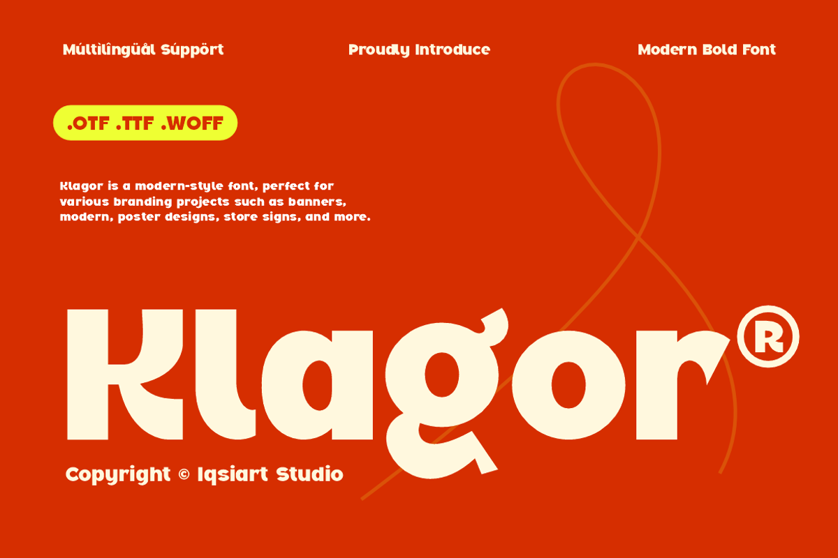 Klagor - Bold Display Font, a Sans Serif Font by Iqsiart Studio (Photo 1 of 15)