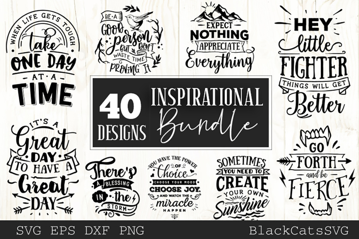 Inspirational Bundle SVG 40 designs, an Illustration by BlackCatsMedia (Photo 4 of 4)