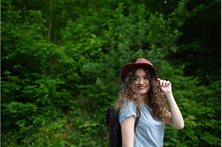 Young tourist woman traveller with, a Person Photo by HalfPoint