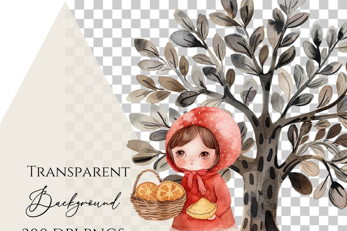 Little red riding hood watercolor, an Education Illustration by Invite to Clipart (Photo 8 of 8)