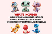 Funny Dinosaur Clipart PNG Bundle, a Graphic by M9 Design (Thumbnail 9 of 9)