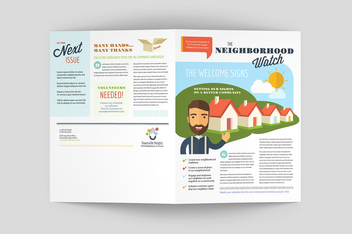 HOA Newsletter Template Creative Market
