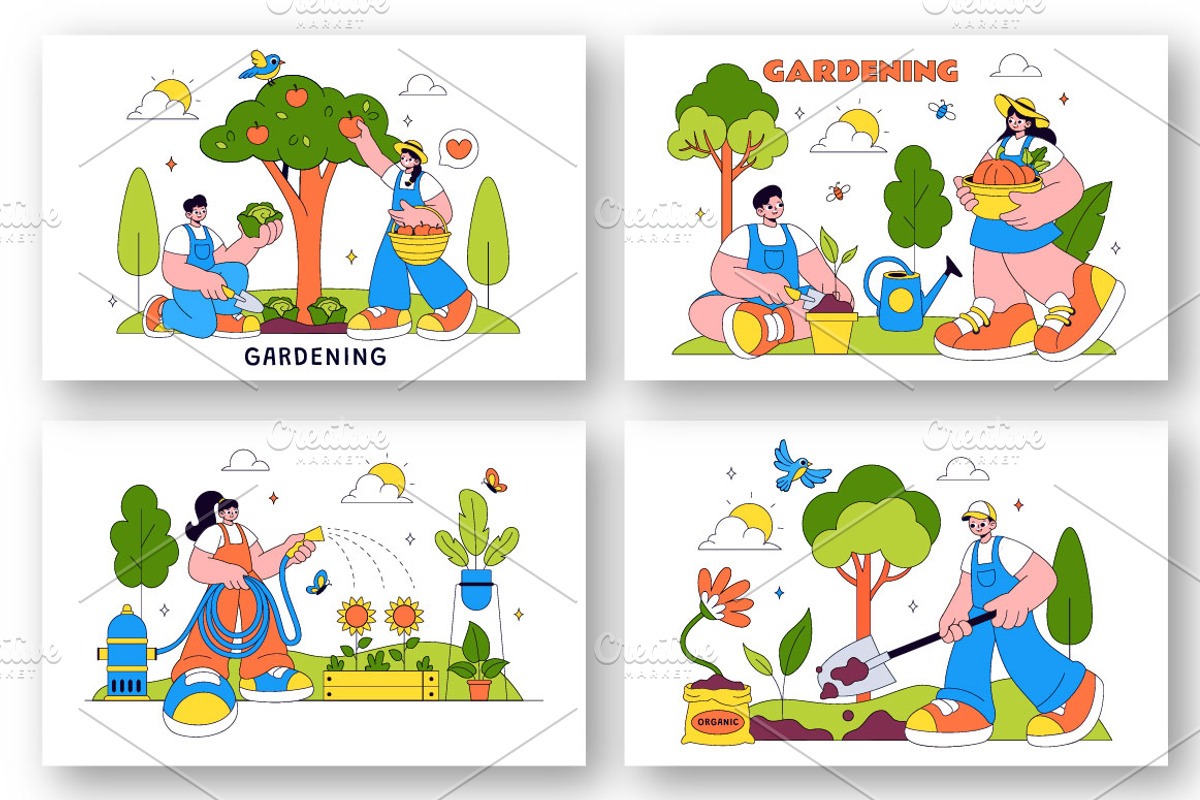 10 Gardening Vector Illustration, a Person Illustration by denayunebgt (Photo 3 of 4)