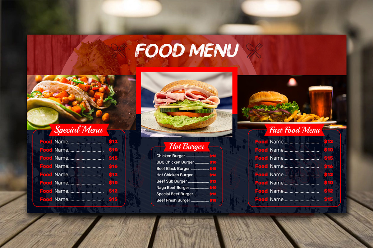 Digital Food Menu Design Template, a Stationery Template by MRI STUDIO (Photo 3 of 4)