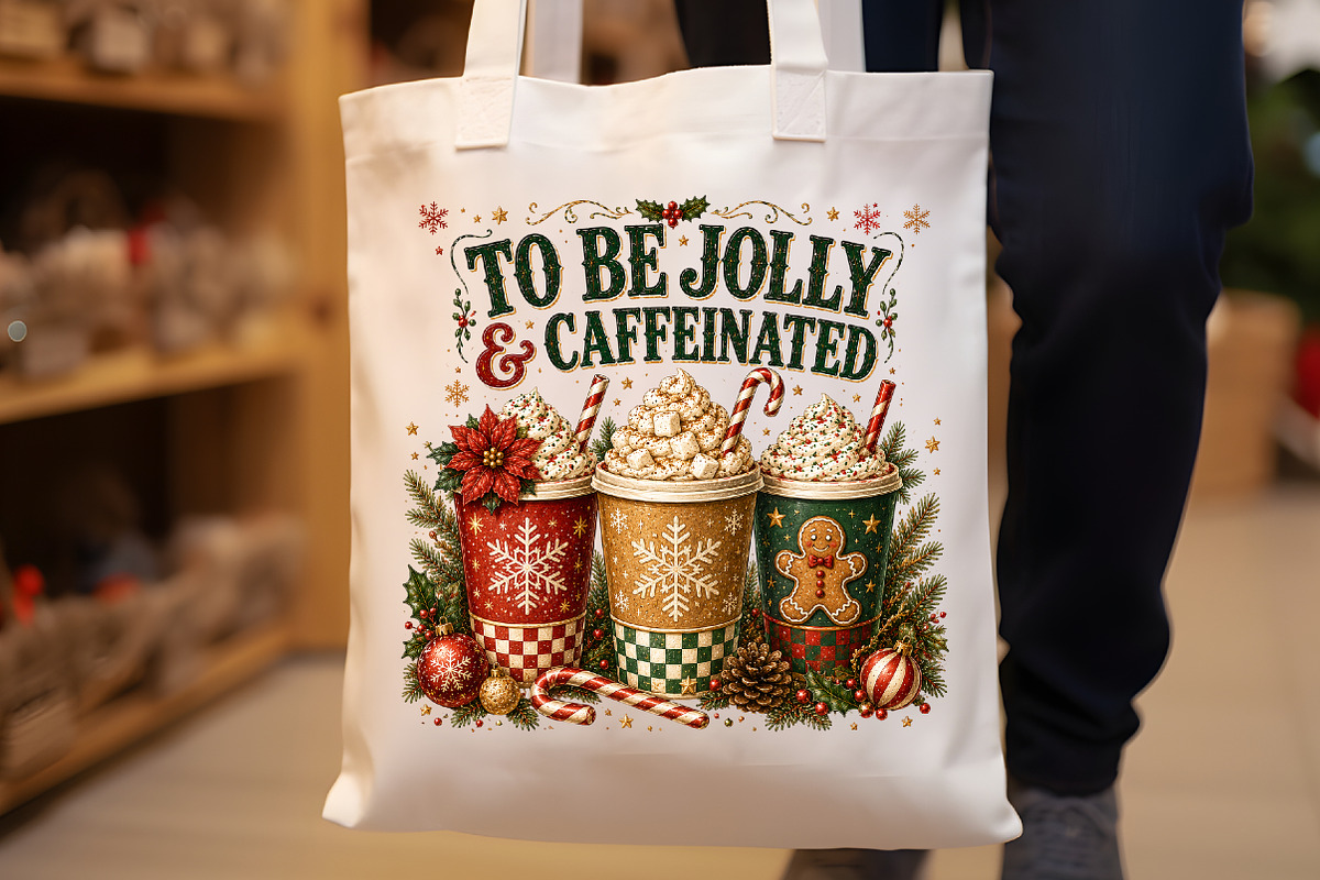 Jolly & Caffeinated Coffee Christmas, a Seasonal Illustration by Sublimation Artist (Photo 8 of 9)