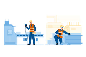 Engineers performing quality control, an Illustration by pikepicture