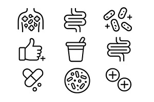 Collection of web icons representing, a Healthcare Illustration by ZinetroN