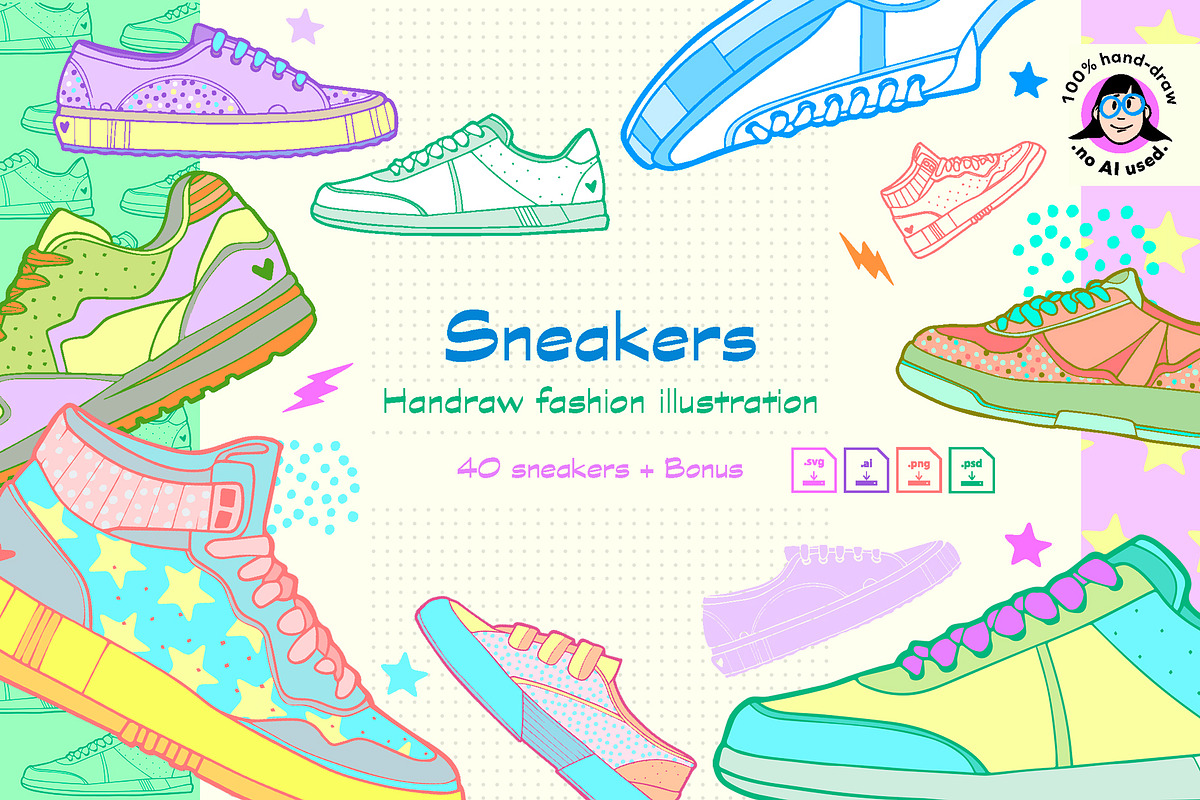 forty-sneaker-illustrations, a Sport Illustration by Peg Design (Photo 1 of 14)