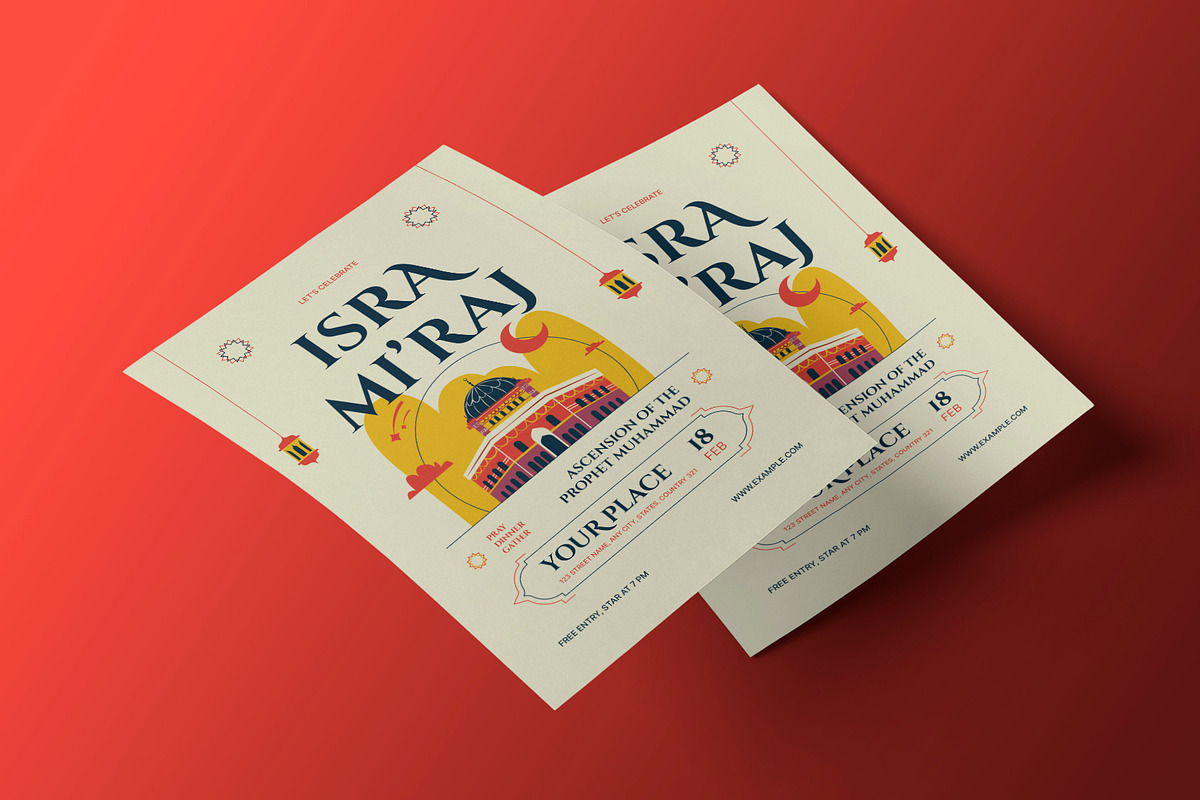 Isra Miraj Flyer Creative Clean, a Flyer Template by Neermana (Photo 3 of 4)