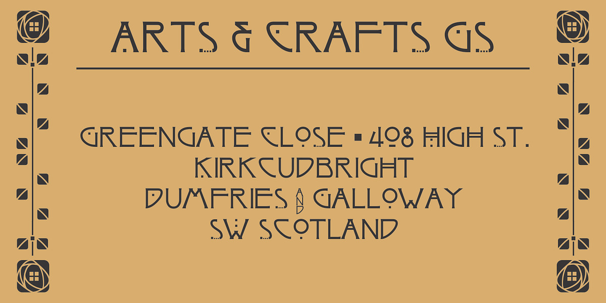 Arts and Crafts-GS, a Symbol Font by Bannigan Artworks
