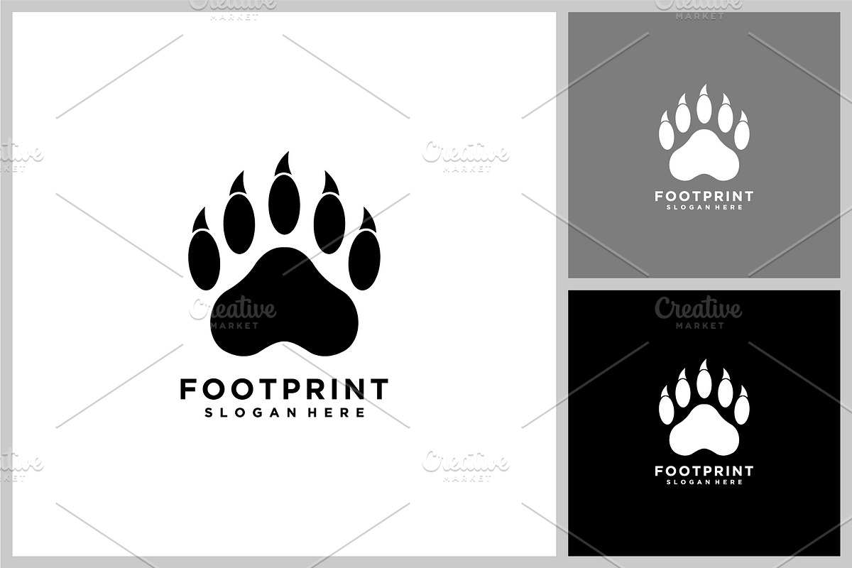 bear footprint silhouette design, a Branding & Logo Template by quadrazo