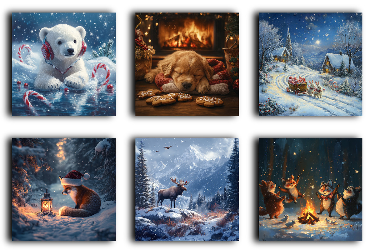 Christmas Animals Digital Background, an Animal Photo by RobertsArt (Photo 2 of 4)
