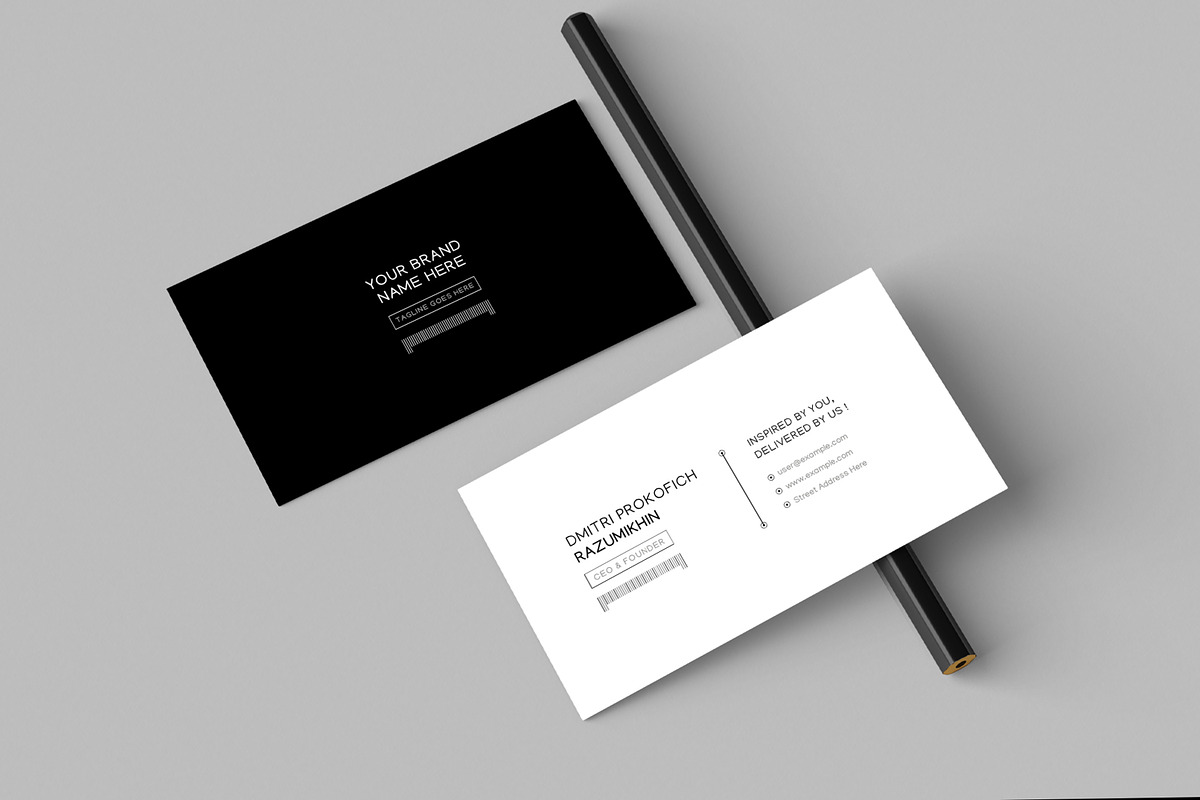 Black And White Business Card, a Card Template by MightyDesign (Photo 1 of 6)