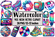 90s Neon Retro Clipart, an Illustration by Design Market (Thumbnail 1 of 3)