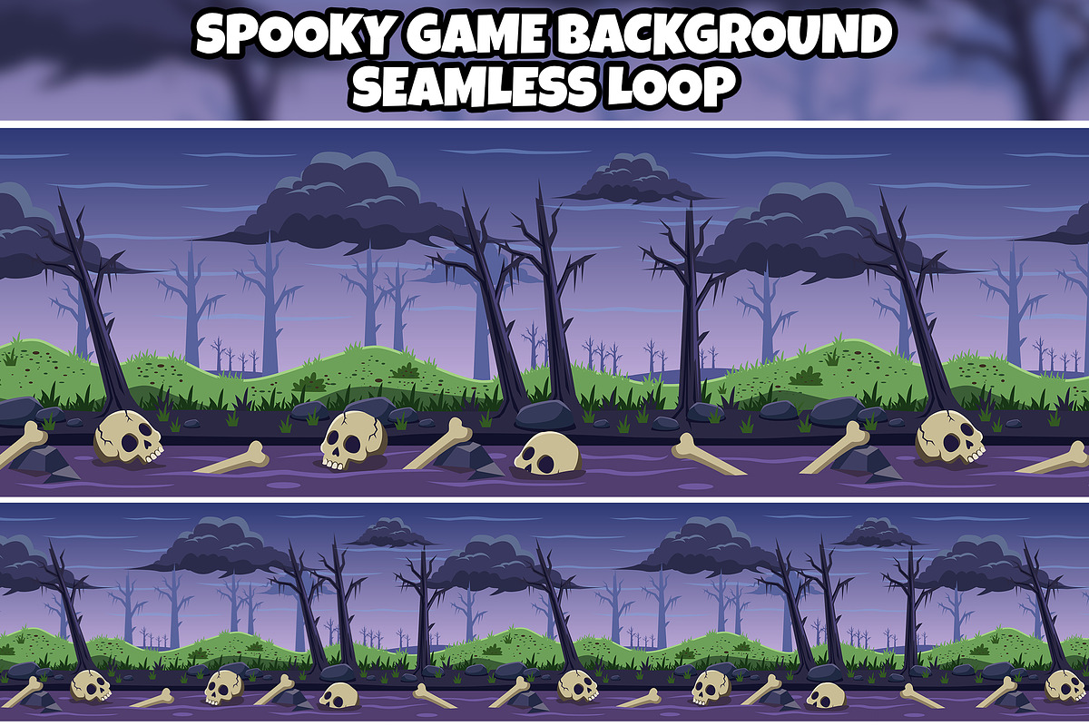Spooky Dead Forest Game Background, a Decorative Illustration by Vowx Studios (Photo 1 of 3)