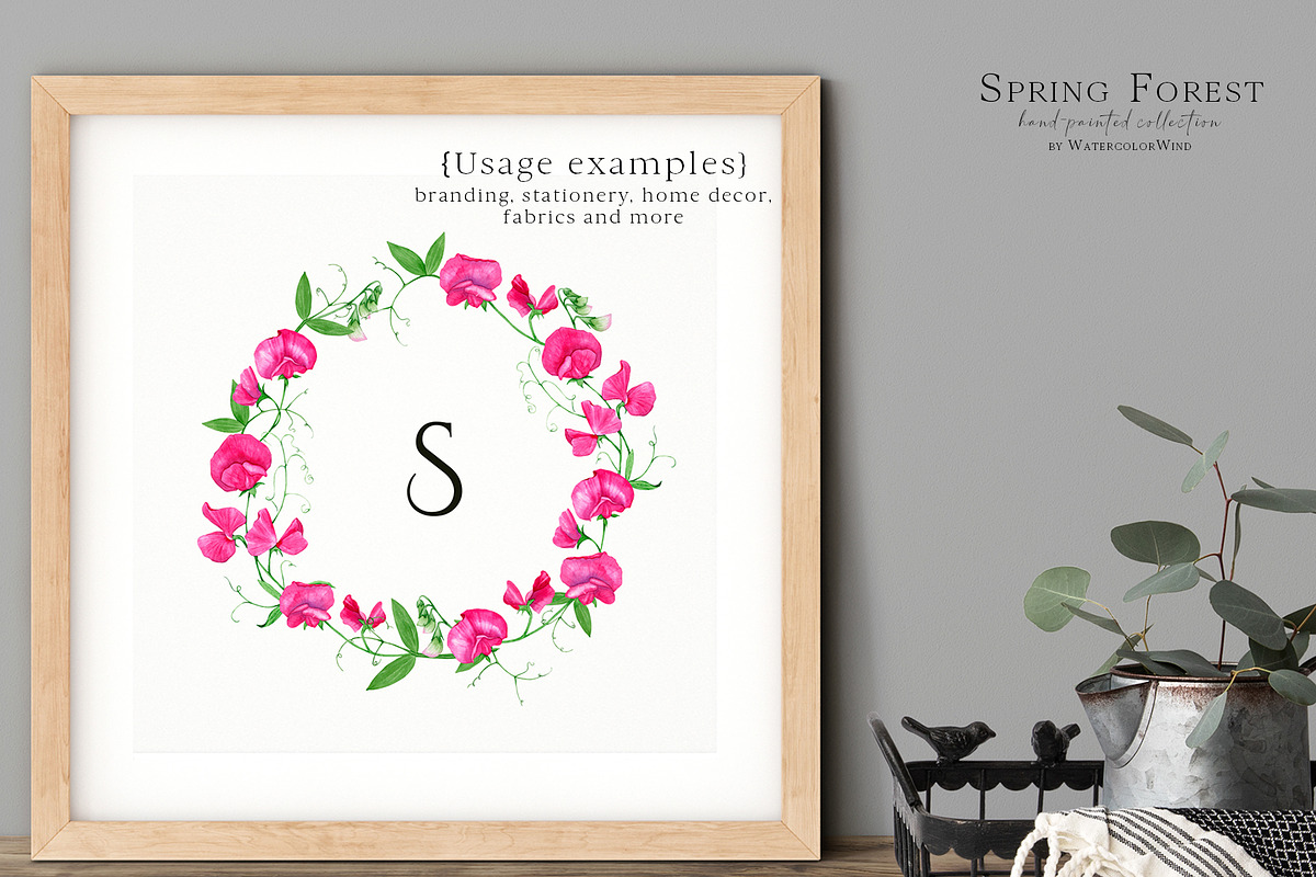 Sweet Pea Birth Month Flower Clipart, an Illustration by WatercolorWind (Photo 2 of 6)