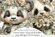 Whimsical Spring Panda Clipart, an Illustration by Designking (Thumbnail 1 of 5)