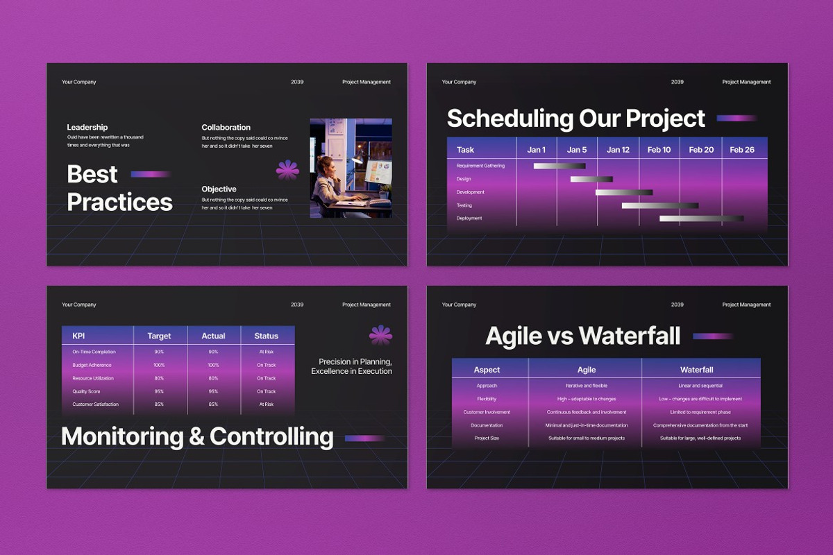 Project Management Google Slide, a Presentation Template by graphicook (Photo 4 of 5)