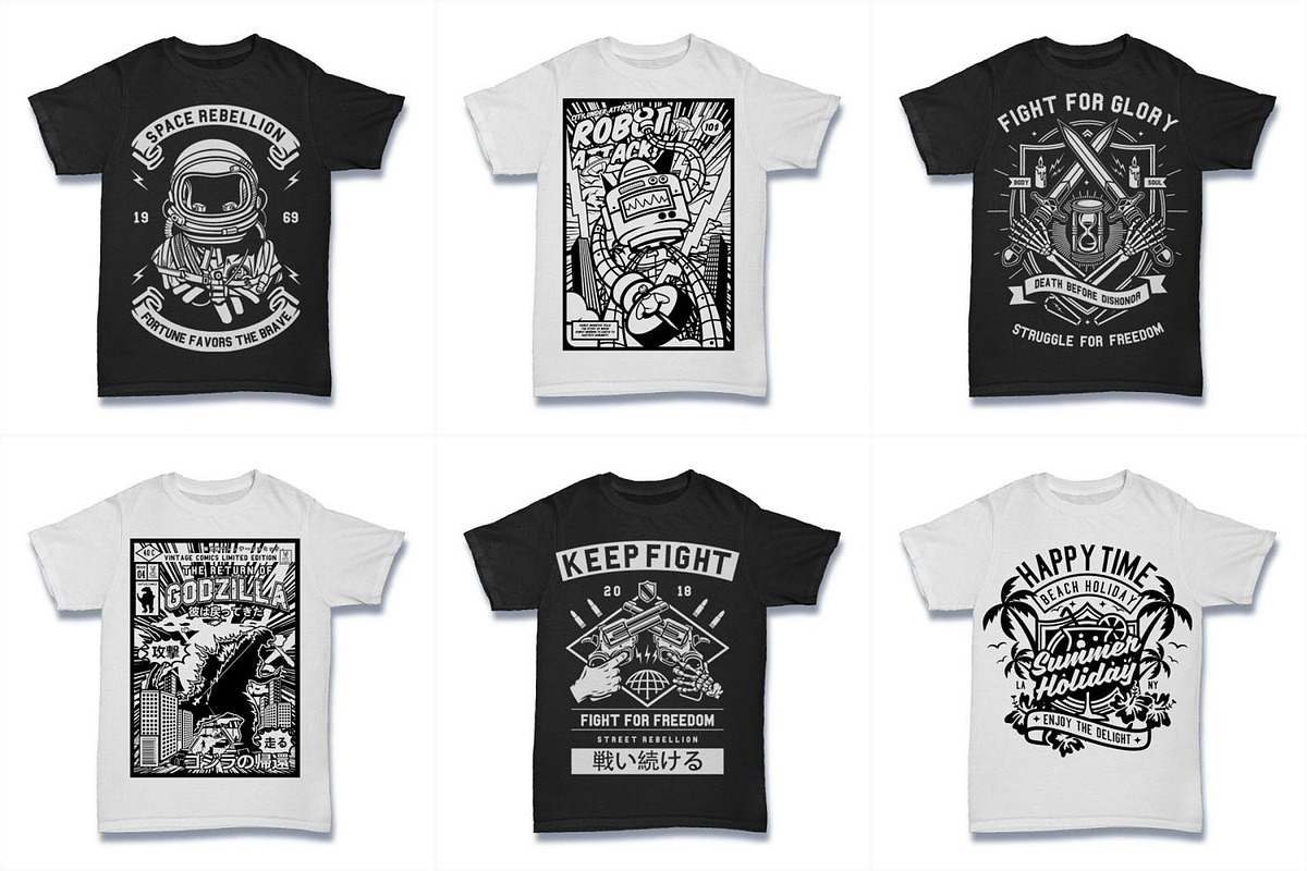 100 Vector Tshirt Designs ( B/W ), an Illustration by roach_graphic (Photo 17 of 20)