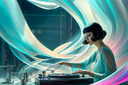 Futuristic Neon Retro DJ, a Person Illustration by StockVerse Creative (Thumbnail 2 of 4)