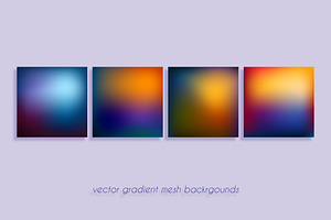 Set Of 4 Vector Gradient Backgrounds