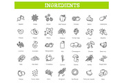 Vegetables and Fruit Vector icons, a Food Illustration by Tettygreen (Thumbnail 1 of 3)