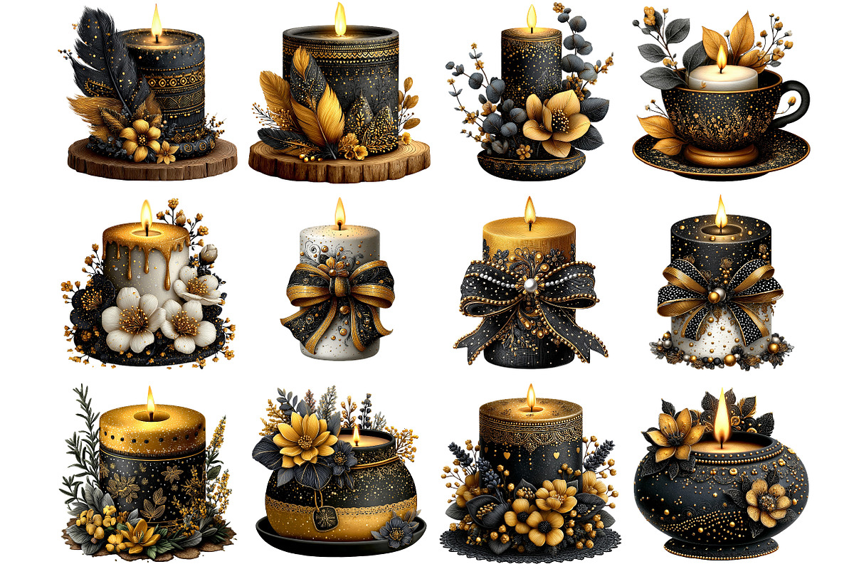 Elegant Candle Decor Clipart, an Illustration by DreamArtGraphic (Photo 2 of 4)