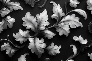 Intricate silver leaf patterns on a, a Photo by Tanuart