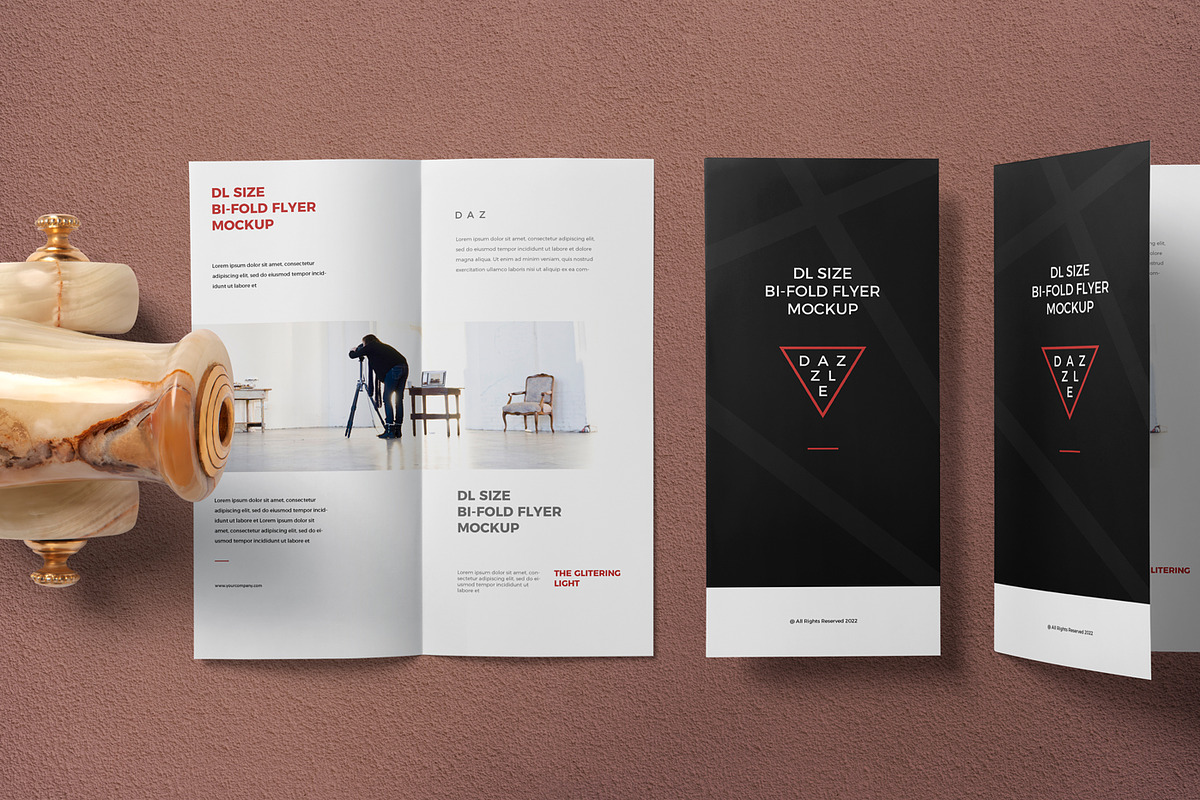DL Size Bifold Flyer Mockups, a Product Mockup by ZippyPixels