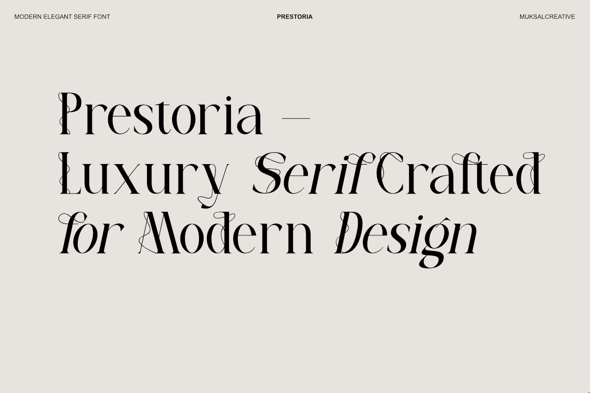 Prestoria Modern Elegant Serif Font, a Serif Font by Muksal Creative (Photo 2 of 11)
