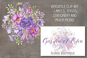 Mixed purple flower floral sprays, a Work Illustration by fashionaddict (Thumbnail 3 of 5)