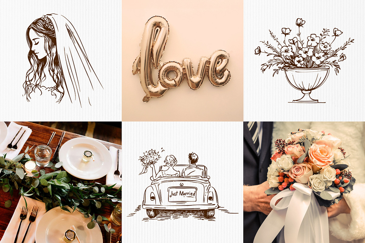 Elegant Wedding Illustration Bundle, an Object Illustration by NatalieArtShop (Photo 11 of 13)