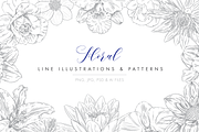 Line Floral Illustrations & Patterns, an Illustration by Riveros Illustration (Thumbnail 1 of 11)