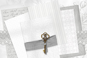 White Damask Stripes Wedding Papers, a Pattern Graphic by Posh Papers & Patterns (Thumbnail 4 of 7)
