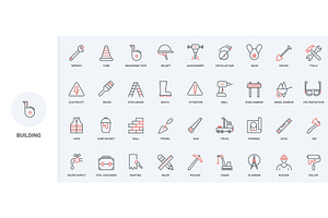 Construction site worker icons, an Illustration by Lemberg Vector