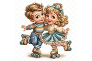 Roller Skating Couple Clipart JPG, a Person Illustration by Memories By Lea (Thumbnail 10 of 18)