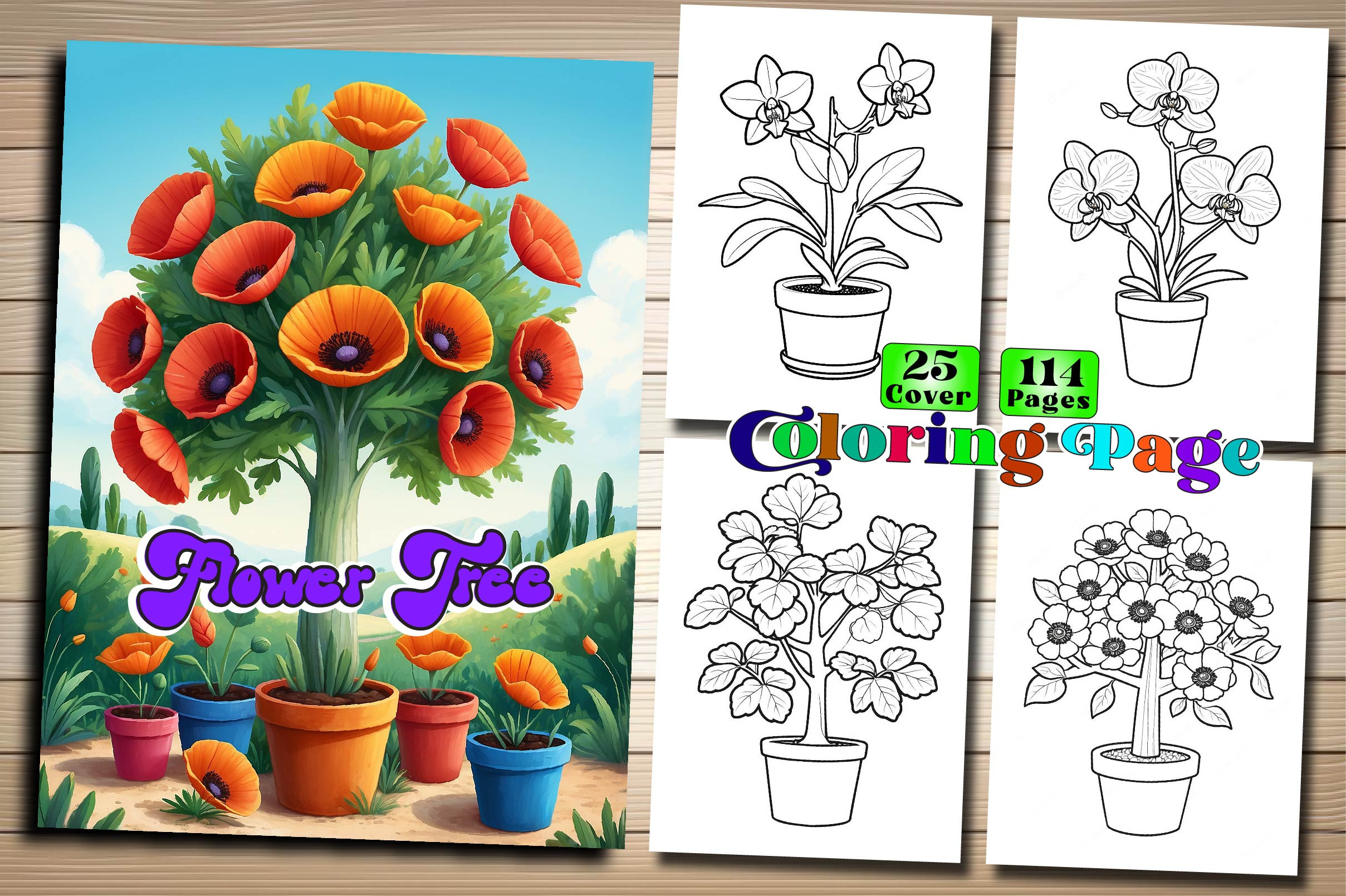 Flower Tree Coloring Page For Kids, an Arts & Entertainment Photo by ...