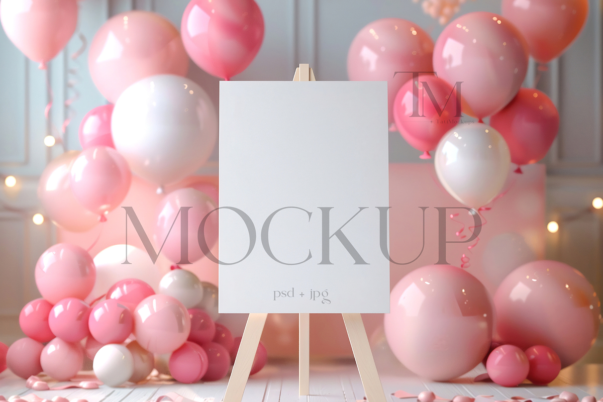 Pink Welcome Sign Mockup, 18x24 Mock, a Product Mockup by TatiMockup (Photo 1 of 5)
