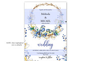 Romantic Peony Forest Wedding Invite, a Stationery Template by DreamsClipArt (Thumbnail 4 of 7)