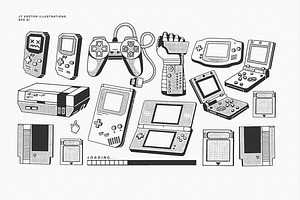 Retro Video Game Consoles Vector