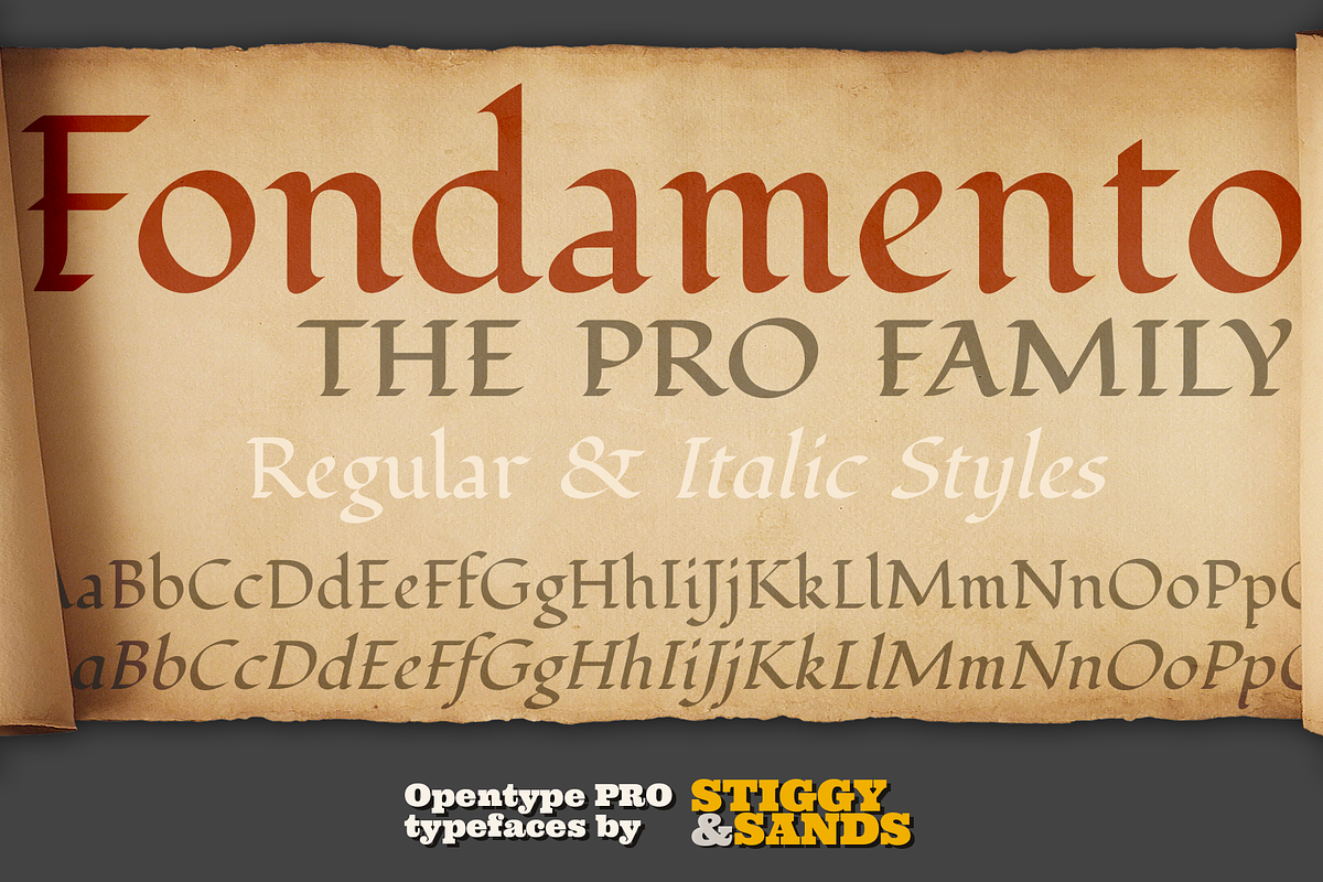 Fondamento Pro Family, a Handwritten Font by Stiggy & Sands (Photo 1 of 9)