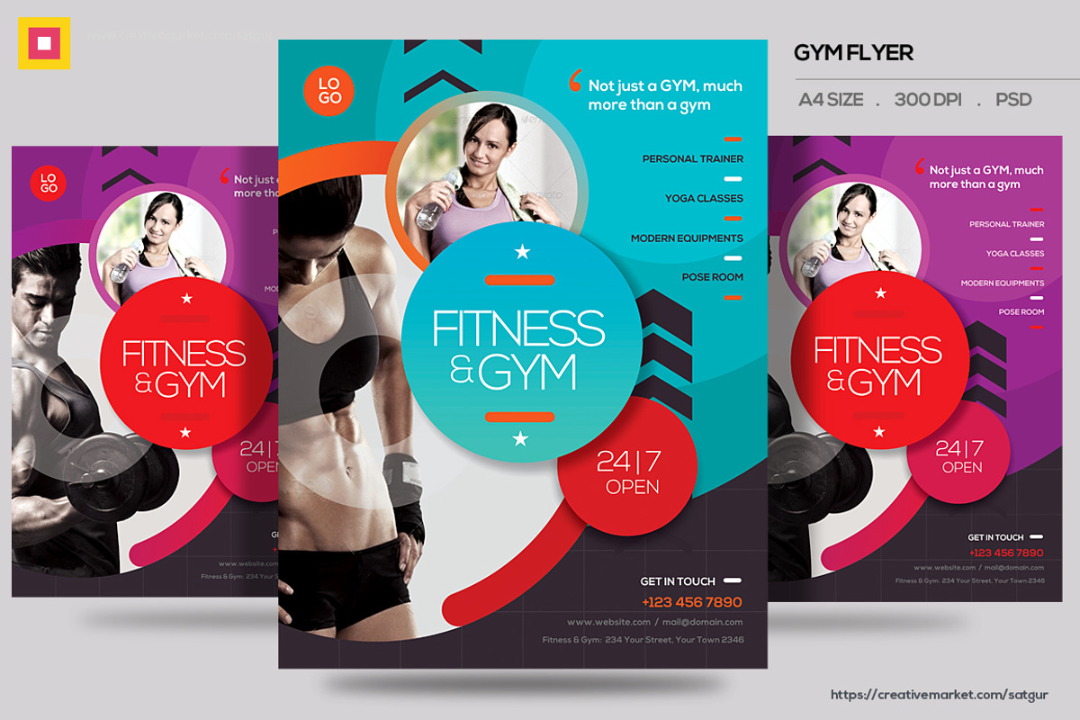 Fitness Flyer / Gym Flyer V13, a Flyer Template by Satgur Graphic Design (Photo 2 of 3)