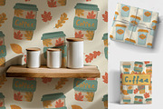 Autumn Coffee patterns & clipart, a Food Illustration by Carpet Tapete Pretzel (Thumbnail 6 of 10)