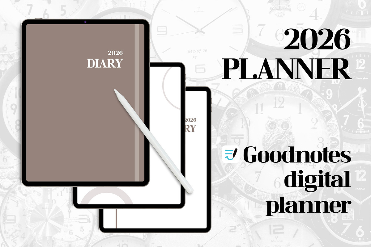 2026 digital planner diary, a Templates & Theme by dott (Photo 1 of 5)