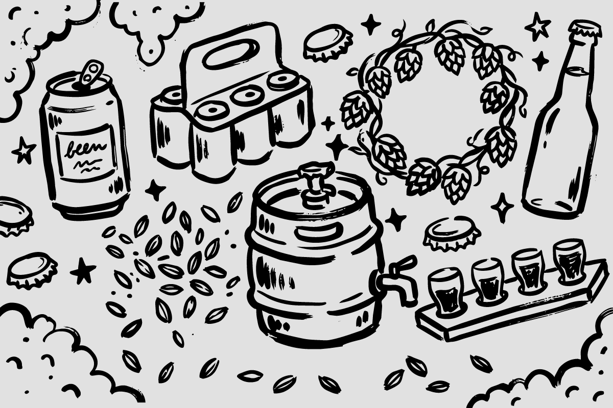 Whiskey, Craft Beer & Spirits Doodle, a Food Illustration by Huza Studio (Photo 3 of 10)