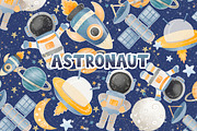 Watercolor Astronaut Space design, an Illustration by designloverstudio (Thumbnail 1 of 3)